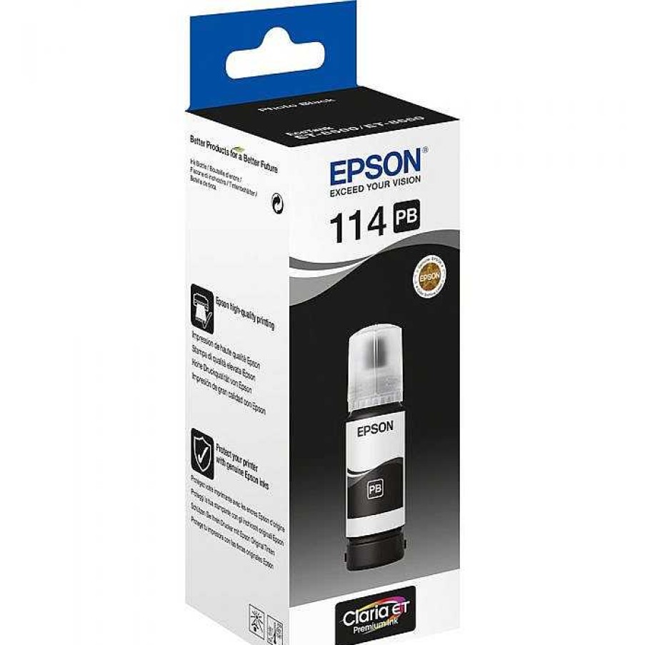 Camera Centre UK Epson 114 Ecotank Printer Ink Bottle - Photo Black | Printers & Scanners