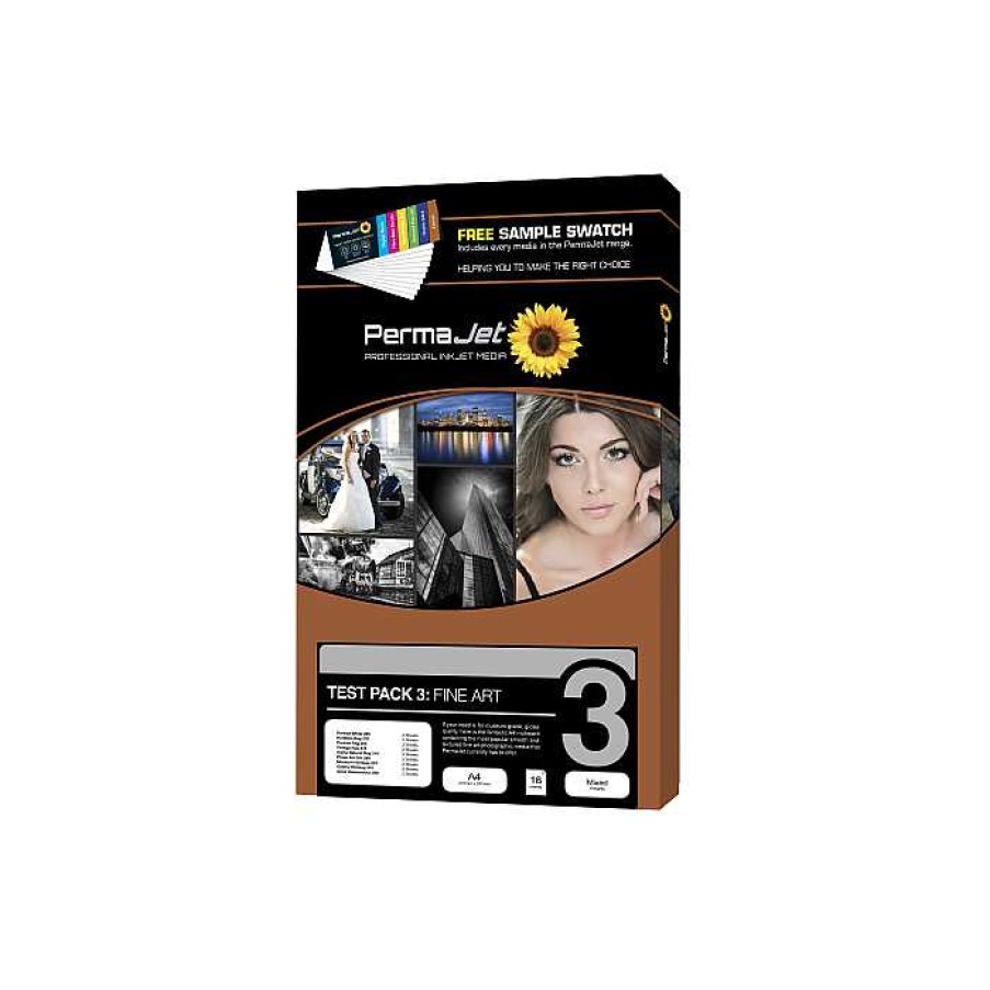 Camera Centre UK Permajet Test Pack 3 Fine Art Photo Paper - 18 Sheets (20052) | Photographic Paper