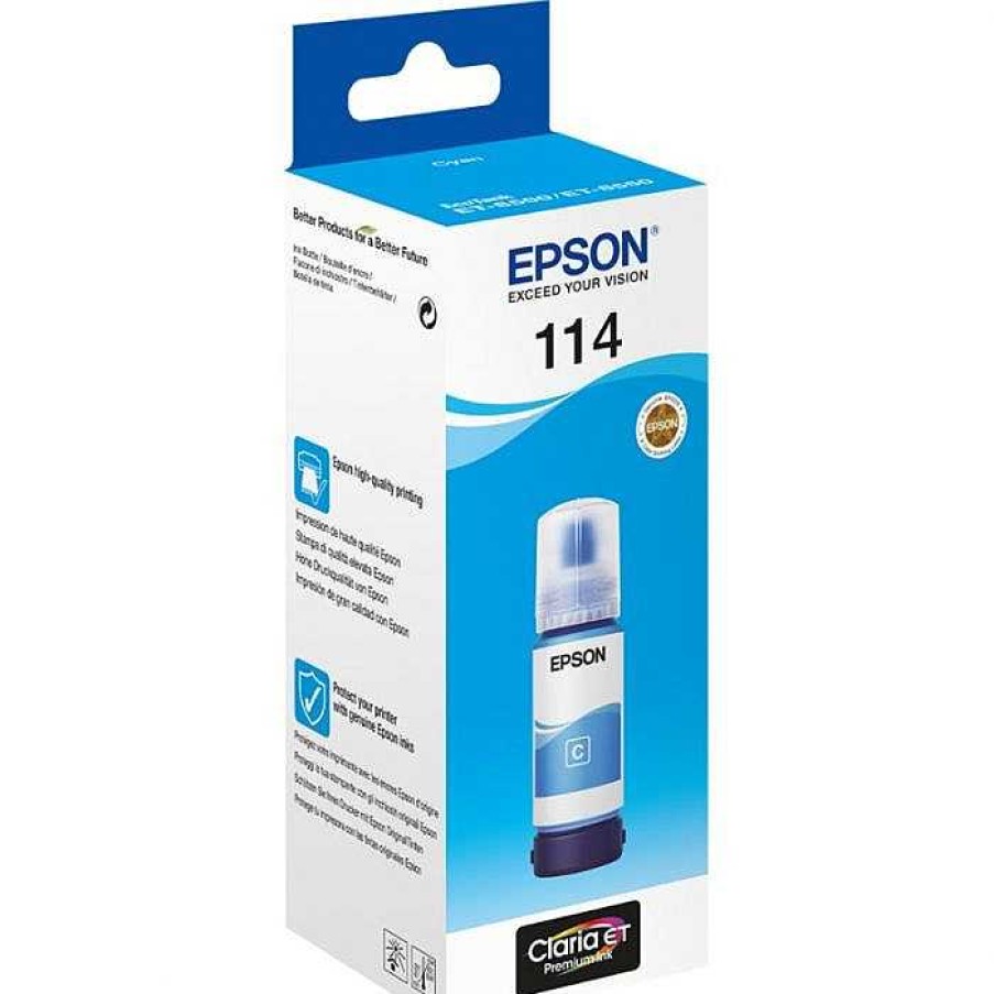 Camera Centre UK Epson 114 Ecotank Printer Ink Bottle - Cyan | Printers & Scanners