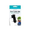 Camera Centre UK Kitvision 3-In-1 Clip Lens Set For Smartphones (Macro, Fisheye & Wide-Angle) | Smartphone Lenses