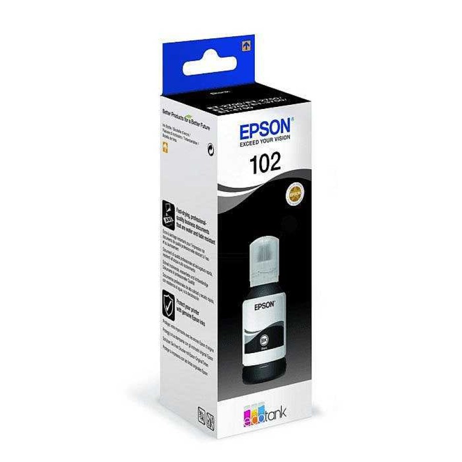 Camera Centre UK Epson 102 Ecotank Printer Ink Bottle - Black | Printers & Scanners