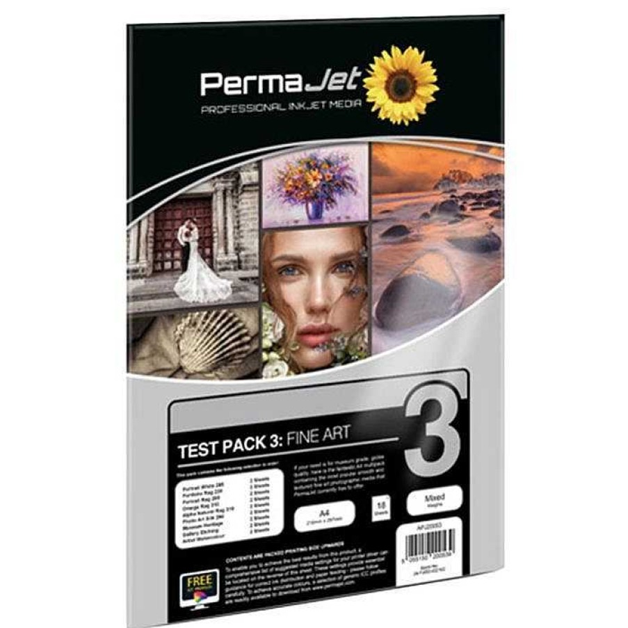 Camera Centre UK Permajet Photo Paper Test Pack 3: Fine Art A4 - 20053 | Photographic Paper