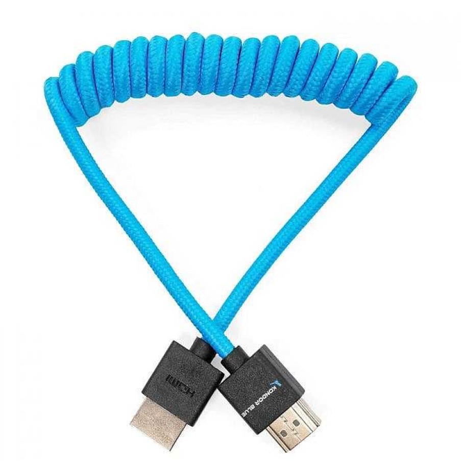 Camera Centre UK Kondor Blue Coiled Full Hdmi To Full Hdmi Cable 12 To 24-Inch - Blue | Videography